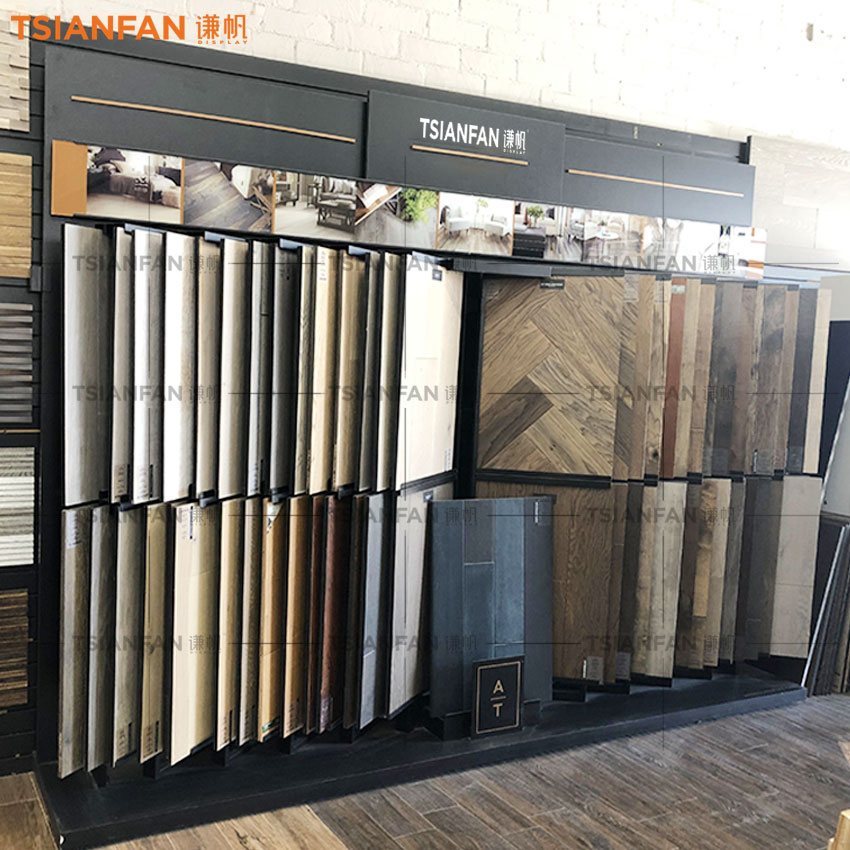 Solid Wood page turning display rack Showroom Metal Wood floor Shelf - Image 2