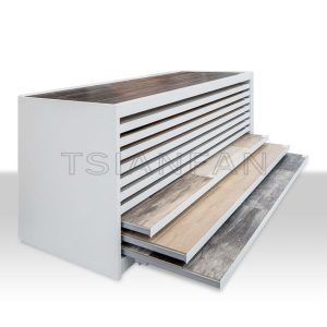 Solid Wood Tile Ceramic Granite Marble display Cabinet Metal Customize rack