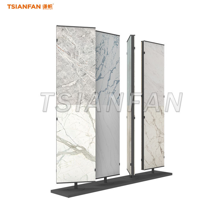 spinning vertical tile display stand for showroom