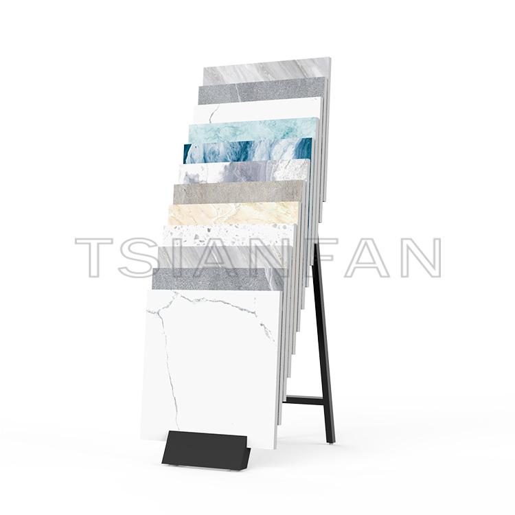 Stone Sample Waterfall Display Rack floor showroom design display equipment Double Side A Frame-SG1022
