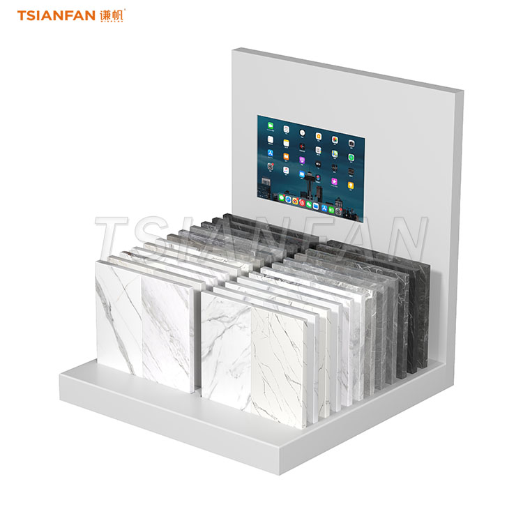 stone storage rack with screen tiles countertop display-SRT138 - Image 3