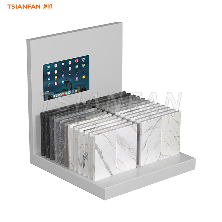 stone storage rack with screen tiles countertop display-SRT138