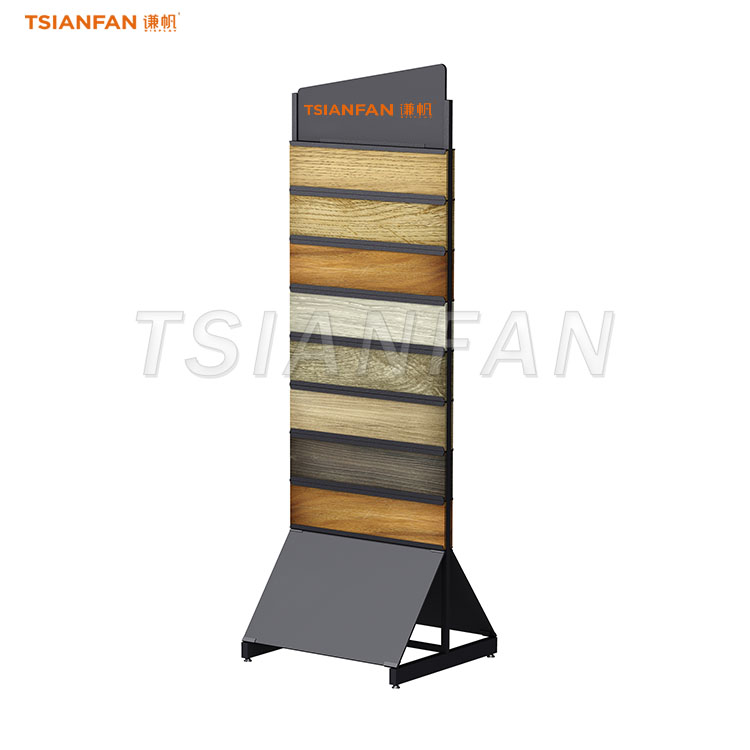 teak flooring display stand vertical display rack