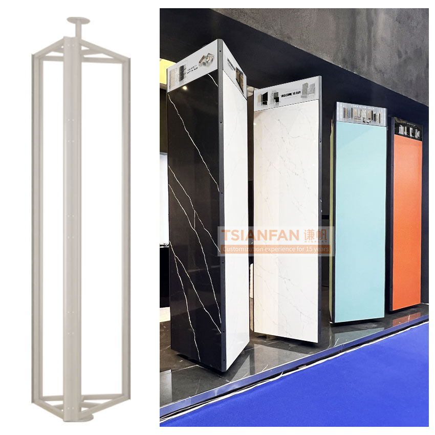 Three sides of tile board rotating display shelf large range of large tiles of porcelain - Image 2