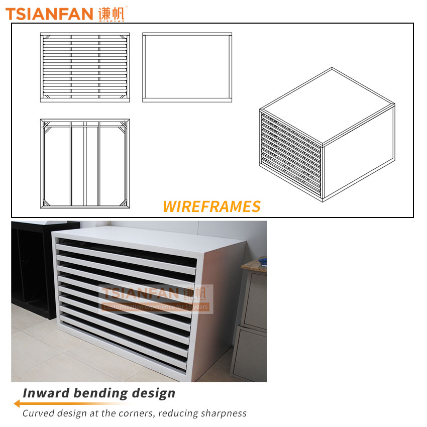 Porcelain tile panel drawer display cabinet Push and pull display cases - Image 4