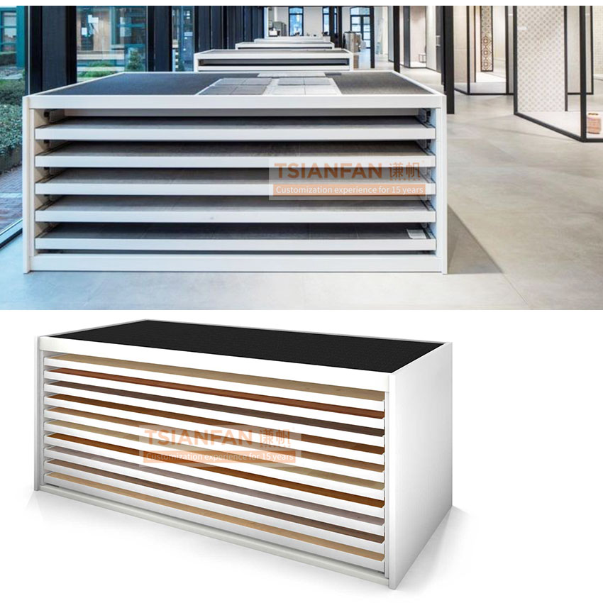 Porcelain tile panel drawer display cabinet Push and pull display cases - Image 2