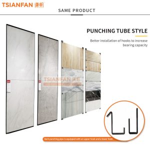 Tile board horizontal push and pull display rack