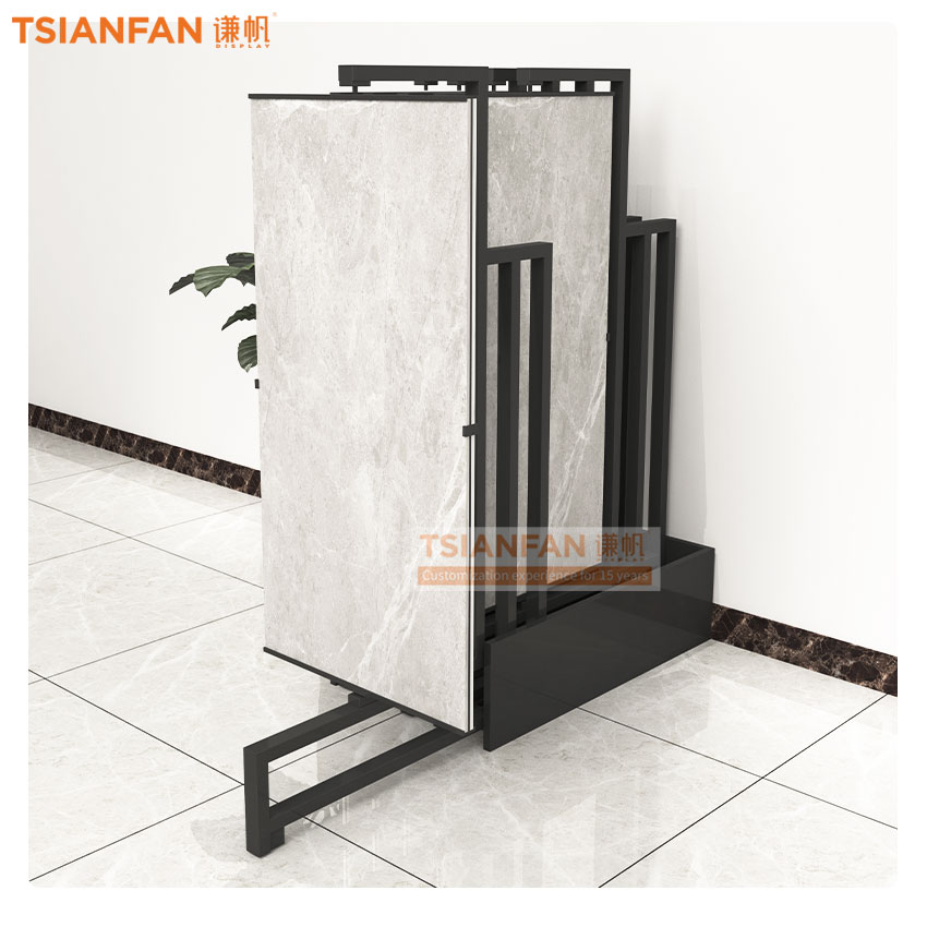 Tile board push pull slide display rack 112×64 porcelain tile large range of large tiles of porcelain - Image 4