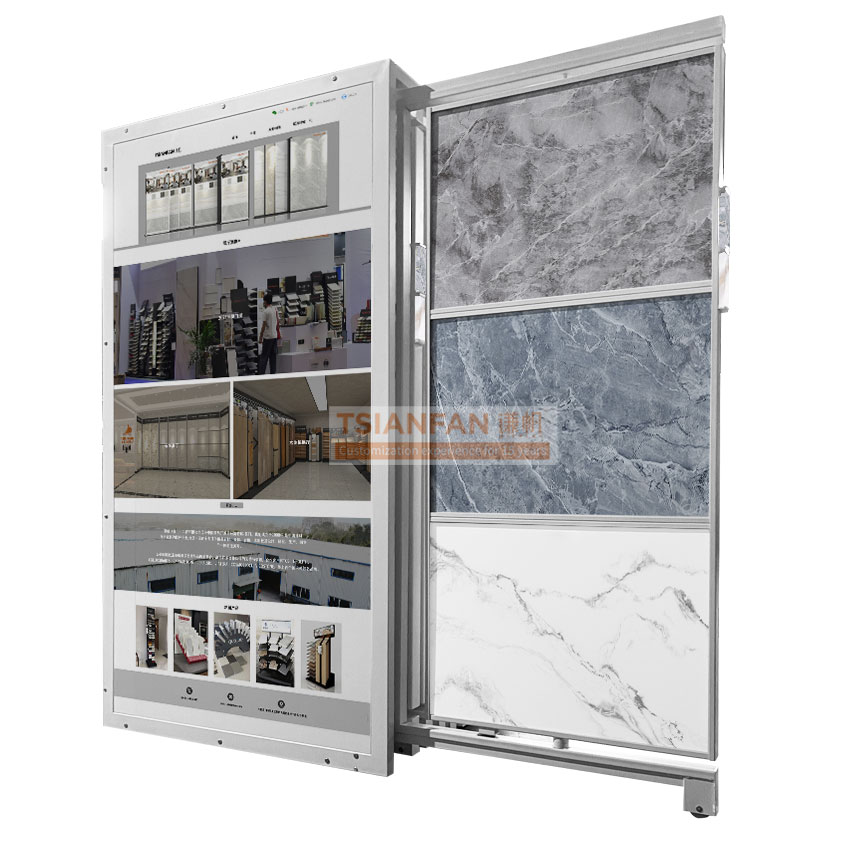 Tile board push-pull sliding display cabinet flooring aluminumdisplay rack