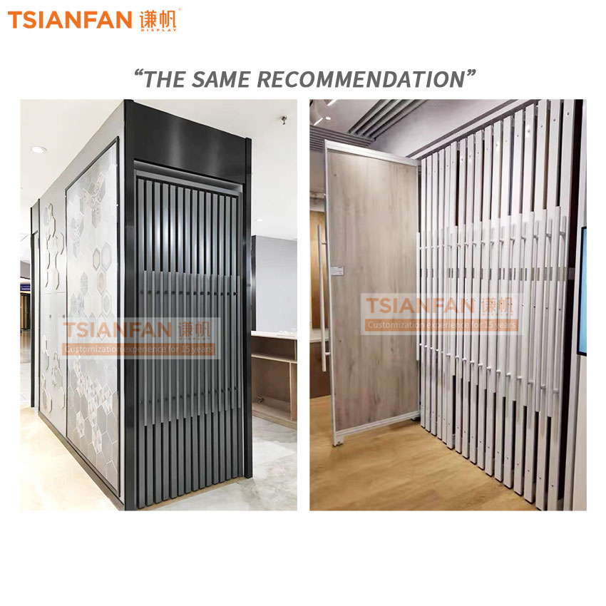 Tile board push-pull sliding display cabinet flooring aluminumdisplay rack - Image 3