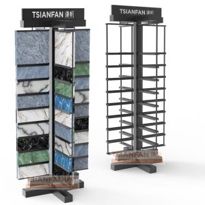 Tile quartz stone rotating display rack floor swivel display stand Waterline tile