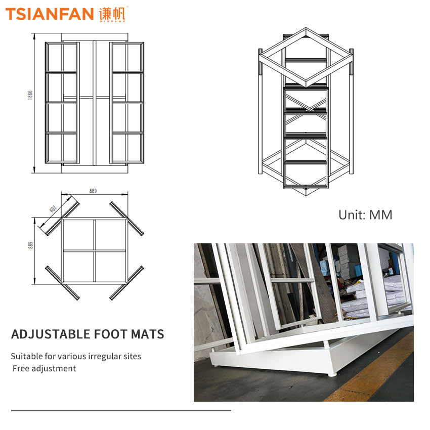 Tile Ceramic Stone rotating display Marble Granite Sample Shelf Mosaic Floor Metal display rack - Image 2
