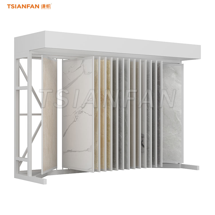 tile display racks supplier page turning display stands-CF013