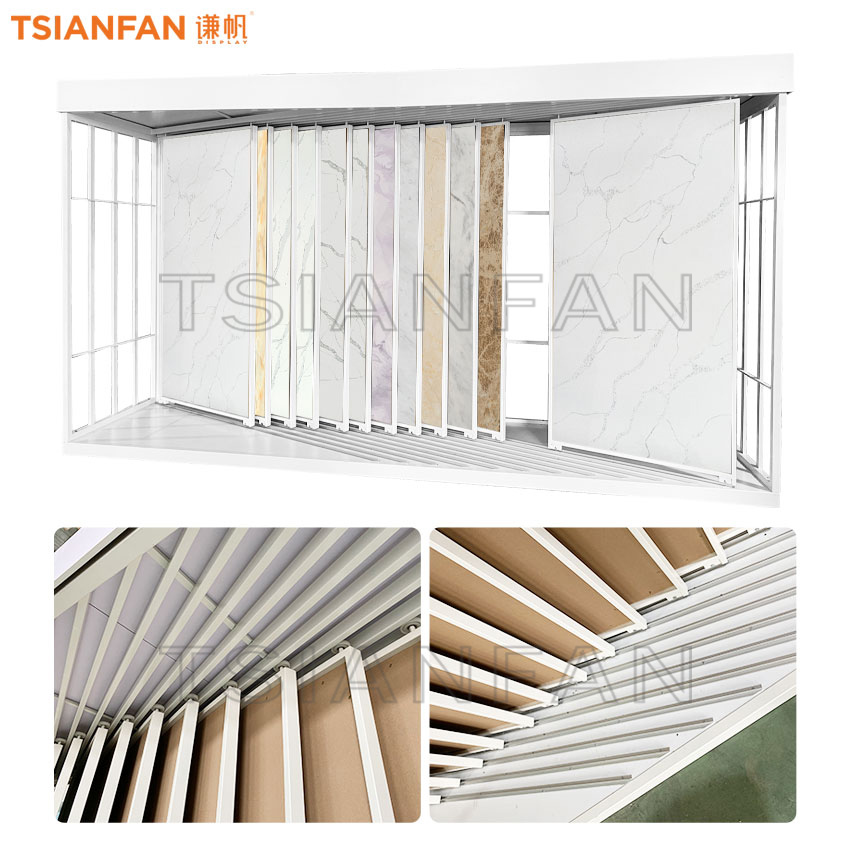 Tile Floor Marble Slab Push Pull Display Stand Factory Showroom Inclined Quartz Stone - Image 2