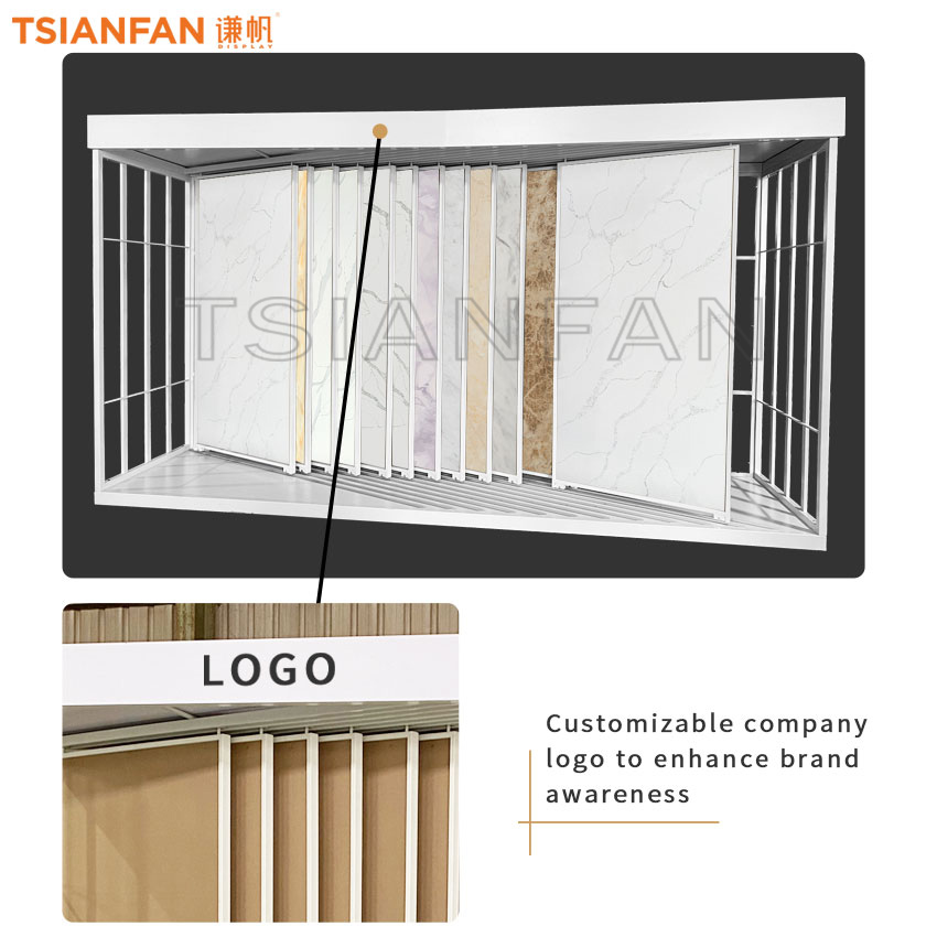 Tile Floor Marble Slab Push Pull Display Stand Factory Showroom Inclined Quartz Stone - Image 3