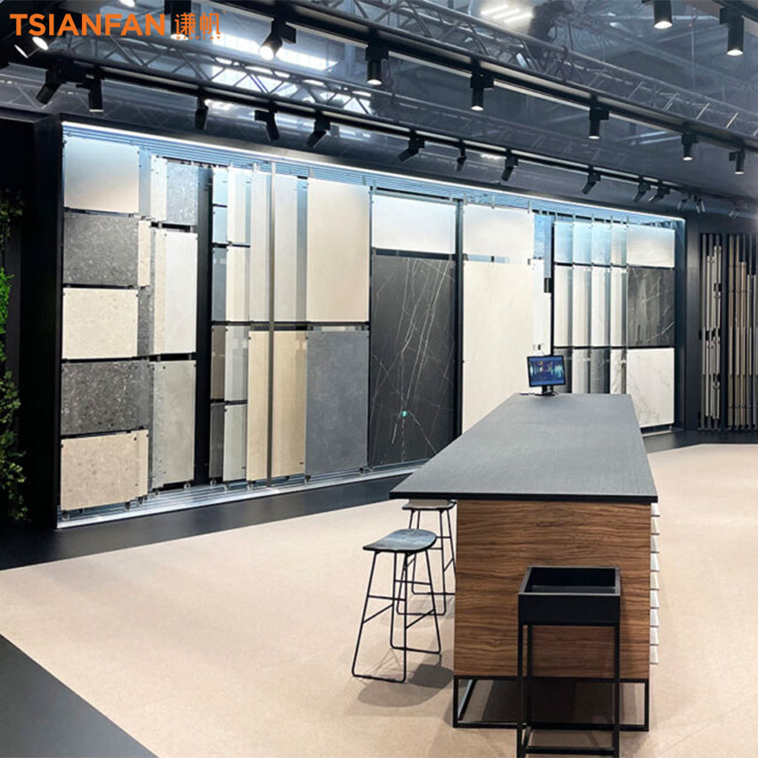 Tile Granite Slab Displays Panel sliding Display Racks For Showroom TL010-2 - Image 3