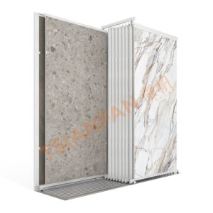Tile Marble Granite stone Wood floor panel push pull display case floor stand Cabinet