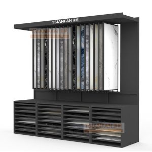Tile marble stone combination display rack Ceramic plank drawer Metal shelf For Showroom
