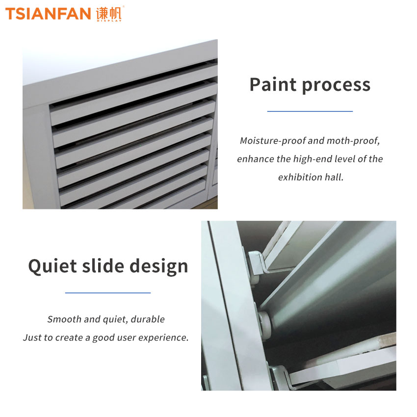 Tile marble stone combination display rack Ceramic plank drawer Metal shelf For Showroom - Image 4