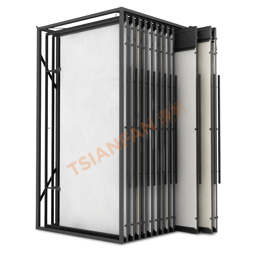 Tile push pull display rack Custom showroom granite slab rotate slider shelf Kitchen Contertop - Image 2