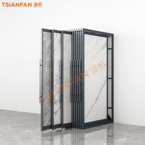 Tile push pull display rack Custom showroom granite slab rotate slider shelf Kitchen Contertop