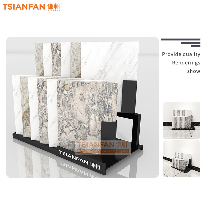 Tile Stone sample countertop porcelain socket stainless steel display frame - Image 3
