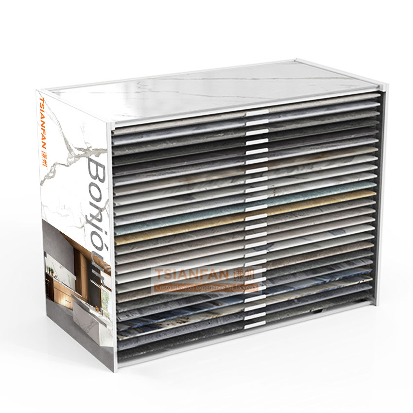Tile Stone klinker tiles push-pull sliding display case pull straight out