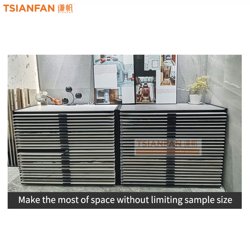 Tile Stone klinker tiles push-pull sliding display case pull straight out - Image 2