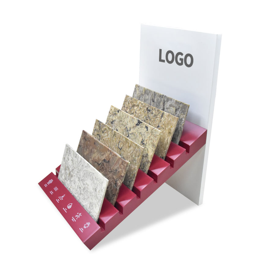 Tile stone sample wooden countertop display frameTM035-1 Factory design custom