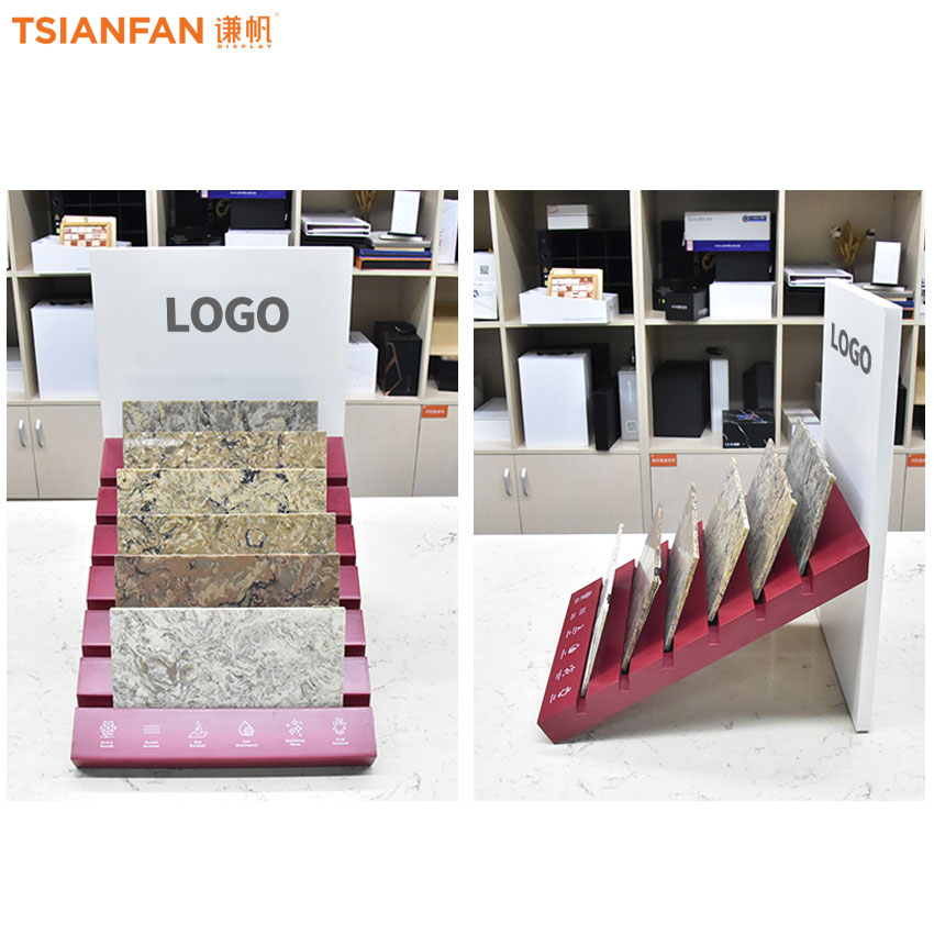Tile stone sample wooden countertop display frameTM035-1 Factory design custom - Image 2