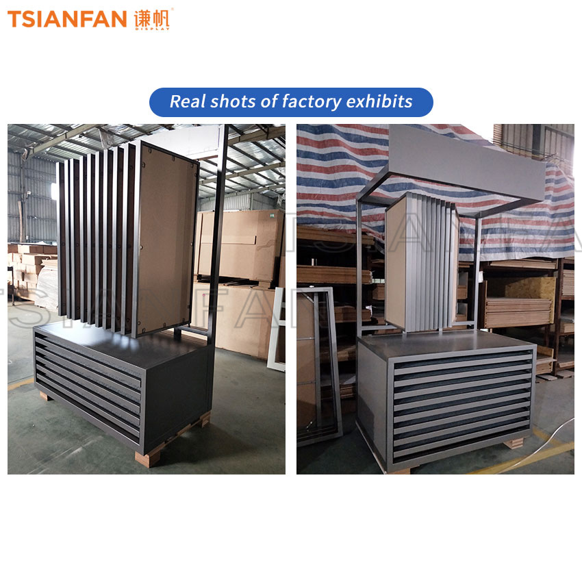 Tile Wood floor Mosaic Marble stone combination display rack Shops Customize - Image 4