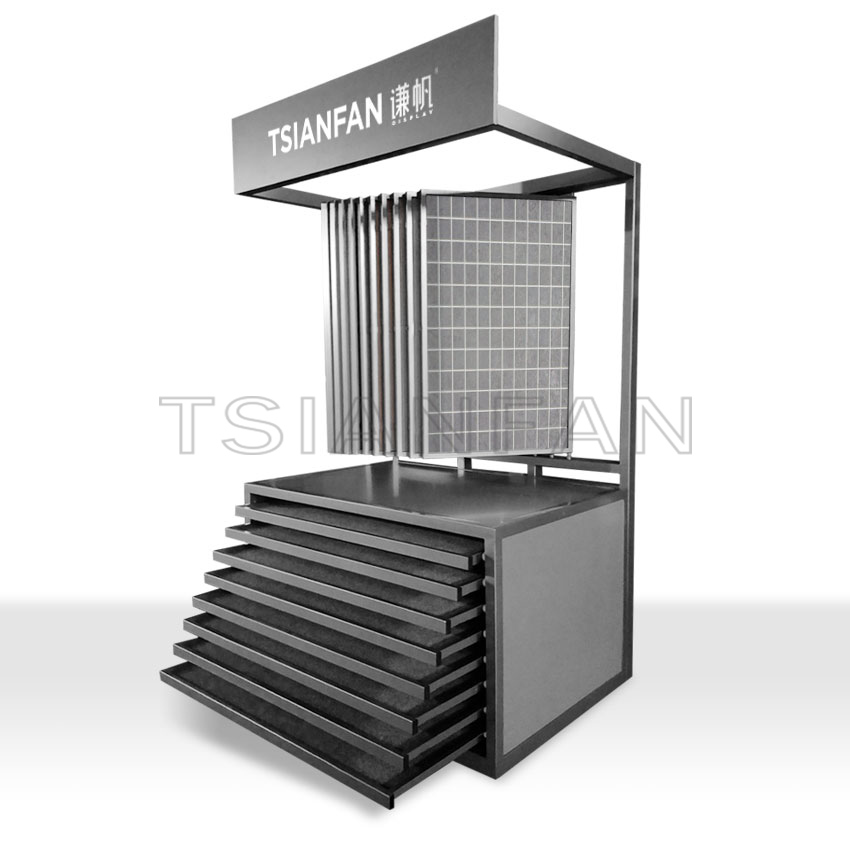 Tile Wood floor Mosaic Marble stone combination display rack Shops Customize