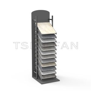 Upright floor-to-ceiling quartz stone display stand slope type showroom rack layout-SG111