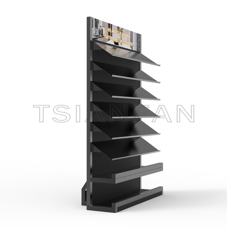 Upright floor-to-ceiling quartz stone sample display stand-SG002 - Image 4