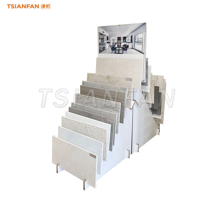 waterfall tile display rack double side display stand