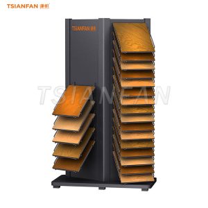 waterfall walnut floor display stand black display rack