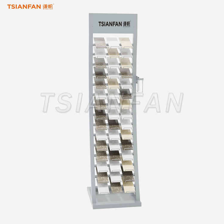 White quartz stone vertical display stand-SRL017