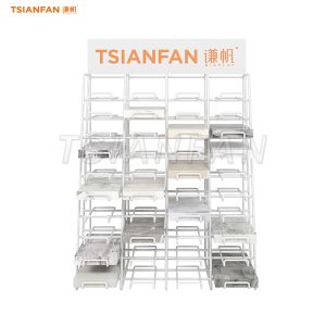White shelf engineered stone display plan-SRT010
