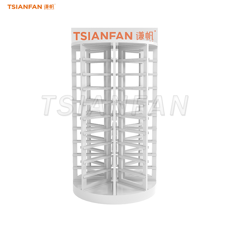white turntable display rack for mosaic tile in showroom-MM017 - Image 4