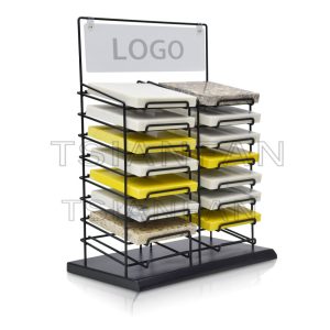 Wholesale Double Side Custom Metal Marble Tiles Stone Sample Display Stand