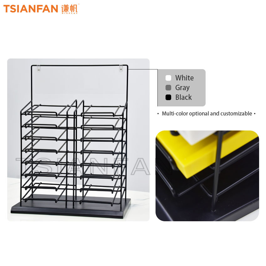 Wholesale Double Side Custom Metal Marble Tiles Stone Sample Display Stand - Image 3