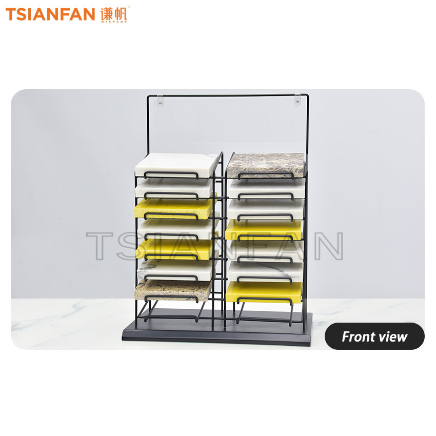 Wholesale Double Side Custom Metal Marble Tiles Stone Sample Display Stand - Image 2