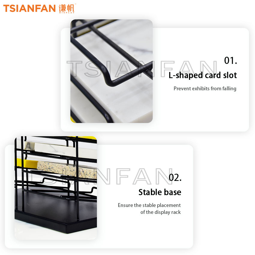 Wholesale Double Side Custom Metal Marble Tiles Stone Sample Display Stand - Image 4