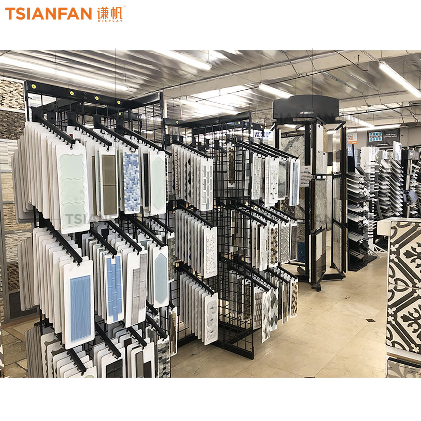 Wholesale Metal Mosaic Tile Stone sample handling display rack For Showroom - Image 3