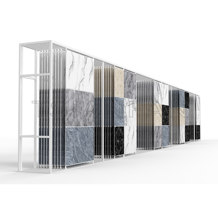 Wholesale Quartz Artificial Stone White Metal Display Rack Tile Display Panels-CT601 - Image 3