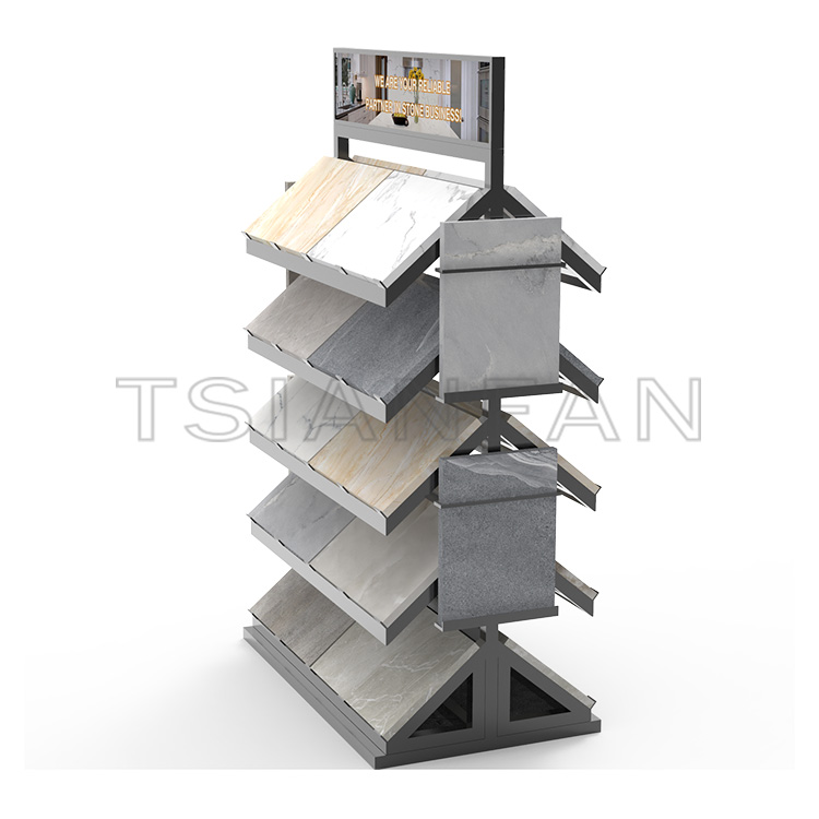Wholesale Quartz Stone Marble Waterfall Metal Display Rack Wall Mounted Tile Display Panels-SG906 - Image 3