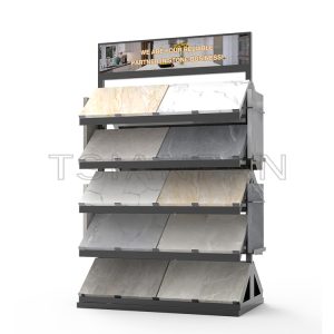 Wholesale Quartz Stone Marble Waterfall Metal Display Rack Wall Mounted Tile Display Panels-SG906