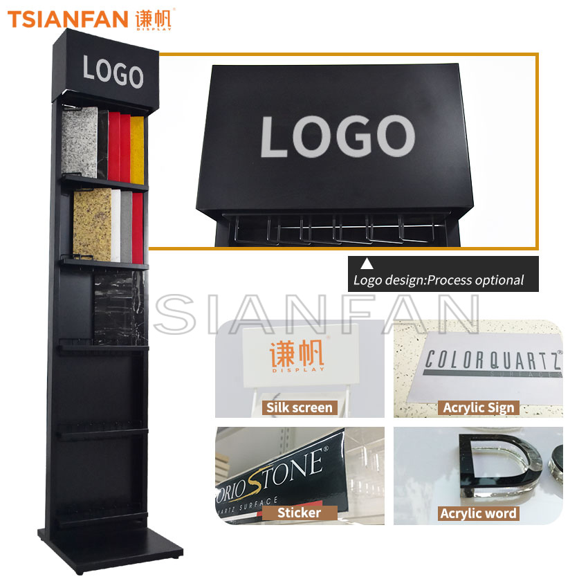 Wholesale Tile Quartz Ceramic Stone Metal Display Floor Standing LD016-5 - Image 4