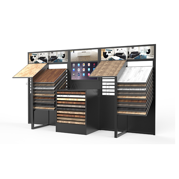 wholesales plank wood flooring sample combination display stand-WZ7001 - Image 3