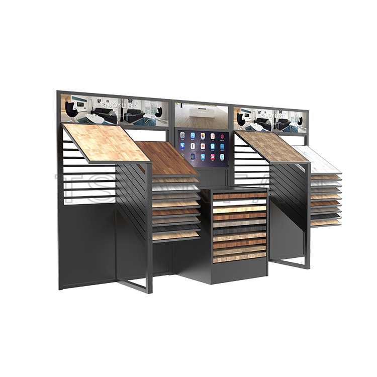 wholesales plank wood flooring sample combination display stand-WZ7001 - Image 2